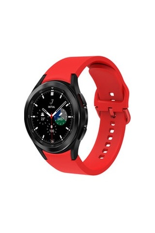 Samsung Galaxy Uyumlu Watch 4 Classic 46mm Krd-50 Silikon Kordon - Kırmızı