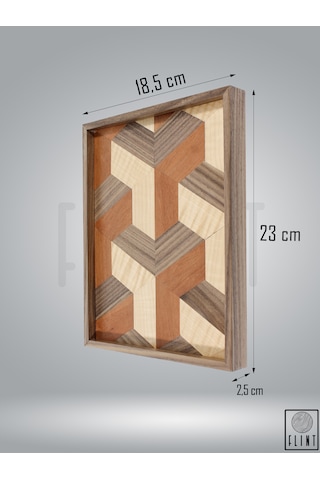 El Yapımı Ceviz Meşe Elma Ağacı Üç Boyutlu Ahşap Kahvetepsisi