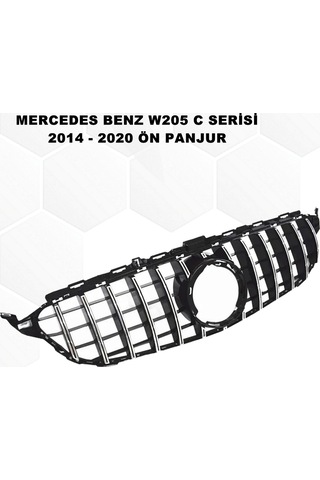 W205 C Serisi Spor Ön Panjur Izgaralı Piano Black & Krom 2014-2020