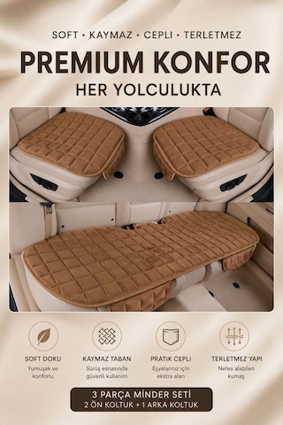 Araç İçi Soft-kaymaz Taban Cepli Terletmez Araç Oto Minder Seti 85544542