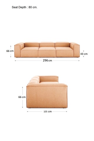 Most Mollis 3 Modül Kanepe Koltuk Kiremit Keten Kumaş Yataş Sün