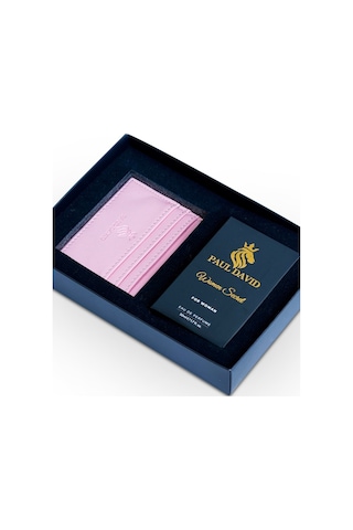 Hediyelik Set Özel Kadın Edp Parfüm Ve Pembe Deri Kartlık- Elma, Nilüfer, Yasemin Notalari, K-289 Amber