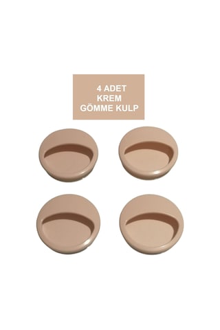 Adilon Gömme Kulp, 50 mm, Krem (4 Adet)