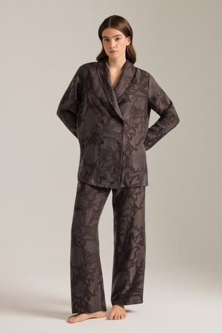 Aker Kahverengi Dokulu Beli Lastikli Pijama Altı Kahverengi Kahverengi