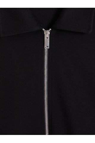 LC Waikiki Lcw Vision Siyah Polo Yaka Erkek Fermuarlı Sweatshirt New Blakız Çocuk