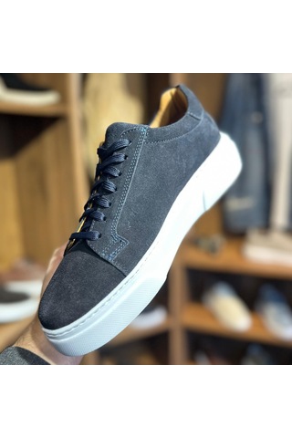 Alza %100 Hakiki Deri Erkek Sneaker Günlük Rahat Ve Şık Ayakkabı Lacivert - Lacivert