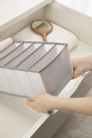 Ocean Home Textile 8 Bölmeli Gri Çizgili Çekmece Düzenleyici 17 x 41,5 x 12 cm