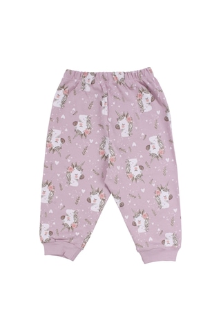 Bebegen Kız Bebek Mor Unicorn Baskılı Pijama Takımı Çok Renkli