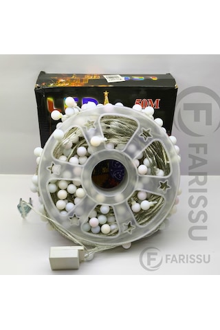 50 Metre Rgb Led Top Işık Metrede 5 Led Toplam 250 Led 8 Modlu Oda & Yılbaşı Aydınlatması Şeffaf