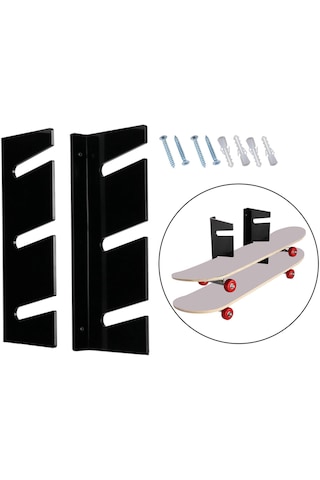 Dolıty Kaykaycılar Için Kaykay Duvara Montaj Vitrin Siyah Siyah