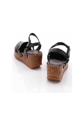 Dgn 217-2064 Kadin Mega Kalin Taban Sandalet Siyah