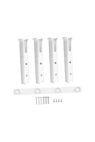 Pazly 4 Adet Balıkçılık Kutbu Standı Montaj Vidalı Beyaz Aksesuar