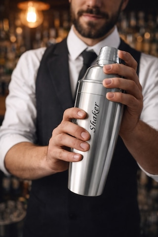 Kişiye İsme Özel Büyük Boy Shaker Kokteyl Hazırlama Kabı Kokteyl Karıştırıcı Full Çelik 750 Ml