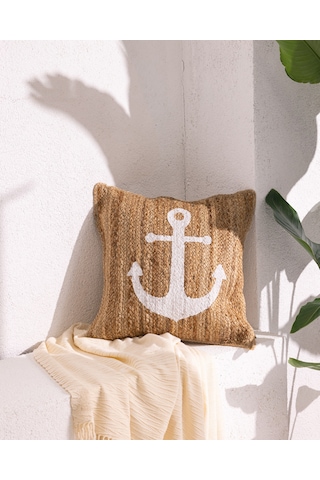 Madame Coco Versailles Jüt Kırlent Kılıfı - Naturel - 50x50 Cm Çok Renkli