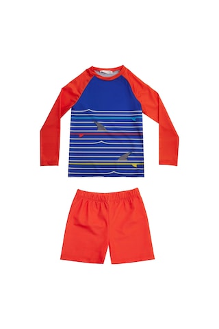 Uv Korumalı Şort Uzun Kollu Çocuk Bebek Deniz Havuz Mayosu 5244 Saks Saks Mavi