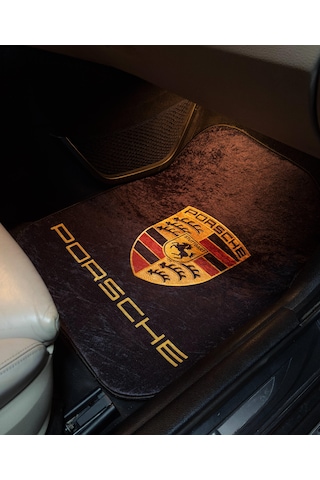 Oto Halı Paspas Porsche Uyumlu Kadife Yüzey Baskılı Oto Paspas