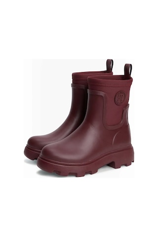 Tommy Hilfiger Th Stamp Warm Ankle Raın Boot Kadın Kırmızı Bot - Fw0fw09544
