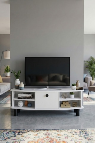 Northcity Vienna Tv Sehpası Suntalam Beyaz 136x44 Cm Abanoz - Beyaz