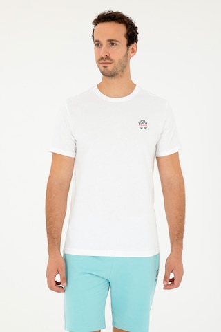 U.S. Polo Assn. Erkek Regular Fit Bisiklet Yaka Beyaz Tişört 50294329-VR013