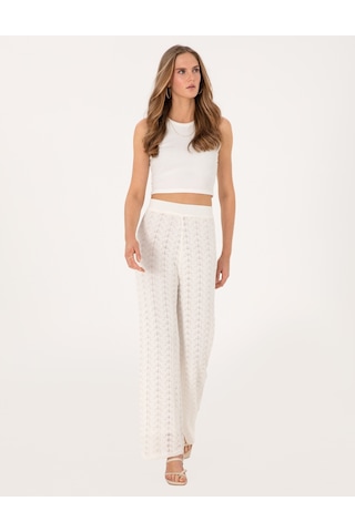 Pierre Cardin Kadın Beyaz Pantolon Triko 50305606-vr013 Beyaz