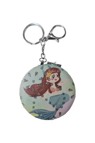 Gigi Panda Anahtarlıklı Deniz Kızı Desenli Katlanır Makyaj Aynası Desen 5