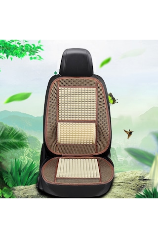 İmitasyon Ahşap Boncuk Yaz Araba Serin Koltuk Minderi Bej