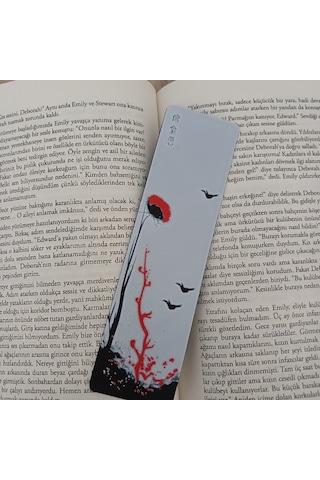 Kitap Ayracı - Kırmızı Çiçek Model2
