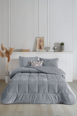 Elart Luis Comfort Set Çift Kişilik 195x215 Cm Gri Gri