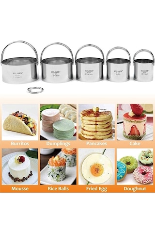 Maoyaya Pasta Kesici, Hamur Blenderi, 3'lü Un Eleği, Bisküvi Kesici, Paslanmaz Çelik 4 Parça Pişirme Seti Çelik