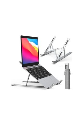 Notebook Standı 2in1 Katlanabilir Taşınabilir Folding Alüminyum Dizüstü Bilgisayar Standı Açısı Ayarlanabilir