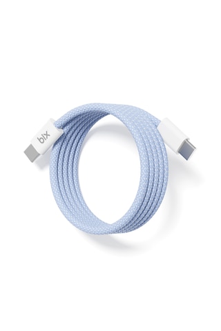Bix T4cc 65w Usb-c To Usb-c Manyetik Tasarımlı Örgülü Hızlı Şarj Ve Data Kablosu 1 Metre Mavi