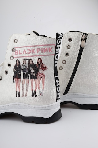 Ramer Beyaz Blackpink Fermuarlı Kız Çocuk Botu cb01-10868 001