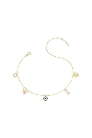 İndigo Takı Nazarlı Şans Altın Kaplama Gümüş Halhal Çok Renkli