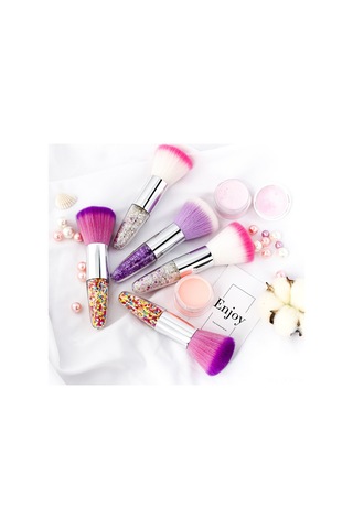 Qingmipy Fcs-x1 Yıldız Desenli Tırnak Toz Temizleme Fırçası - Yumuşak Fiber Saçlı, Zımpara Tozu Temizleyici, Mavi Yıldız Taşlı Manikür Aleti