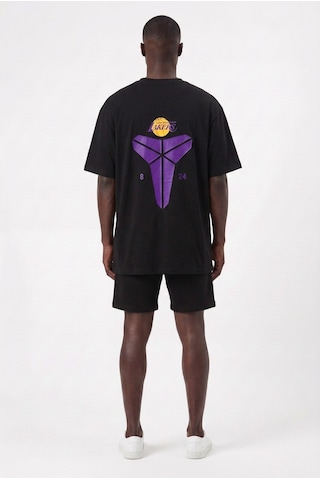 Lixa Günlük Spor Tişört Lakers Üçgen Siyah Oversize 142409