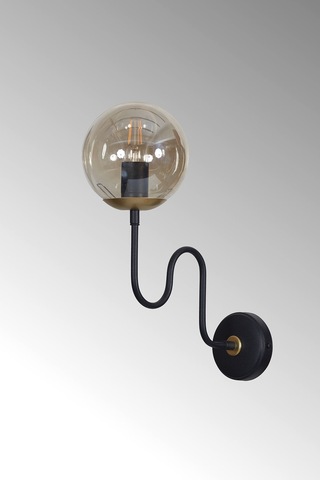 Luzarana Ferro Dikey Sarı-siyah Metal Gövde Bal Rengi Camlı Tasarım Lü .