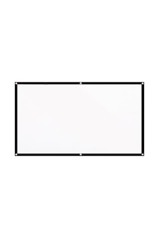 Suofeng 100 İnç 16:9 Beyaz Sehpalı Projektör Ekranı, Katlanabilir Taşınabilir, Polyester Malzeme, Zımba/rope/çanta İçeren, İz Olmadan Duvar Montajlı