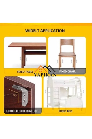 25 ad. L Demir Gönye Köşebent 15x27x27mm - Mobilya Dolap Raf Ahşap Köşe Bağlantı Aparatı