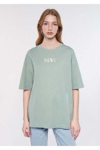 Mavi - Mavi Logo Baskılı Yeşil Tişört 1611593-71787 Yeşil