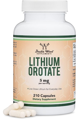 Double Wood Lithium Orotate 5 Mg Cognition And Brain Health 210 Caps Aromasız
