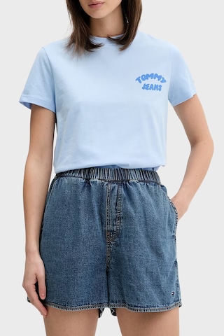 Tommy Jeans Pamuklu Baskılı Regular Fit Bisiklet Yaka T Shirt Bayan T Shirt Dw0dw22310 C1t Mavi