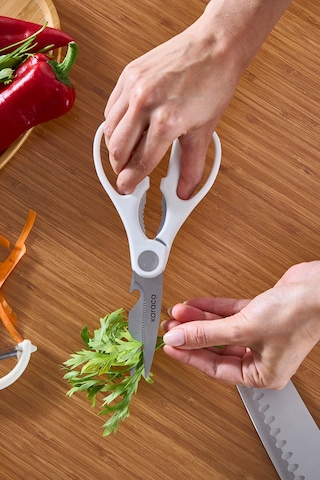 Karaca Markus Satırlı, Makaslı 5 Parça Bıçak Seti Beyaz Beyaz