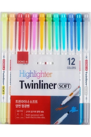 Çantalimanı-Dong-A Twinliner Soft Fosforlu Kalem Çift Taraflı 12'li