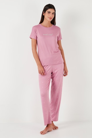 Lela Regular Fit Bisiklet Yaka Kısa Kollu Bayan Pijama Takımı 65750107 Pudra