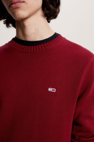 Tommy Hilfiger Bisiklet Yaka Erkek Kazak Kırmızı