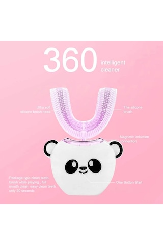 Fortunelane 7 Yaş Üstü Çocuklar İçin Şarjlı U Şekilli Silikon Diş Fırçası - 360 Temizlik, 3 Mod, Akıllı Zamanlayıcı, Mor Güney Ko Çok Renkli