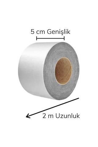 2 Mt Yüksek Sıcaklık Dayanan Su Geçirmez Çatı Duvar Çatlak Onarıcı Yapışkan Bant Folyo 5 Cm 4915