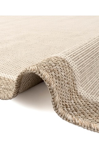 Dekorenti Siena 3701 Krem Sisal Halı Çerçeveli Mutfak Halısı