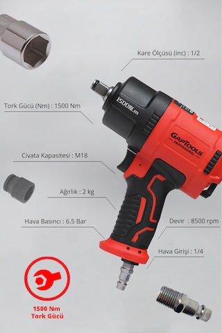 Gaptools Havalı Somun Sökme 1\2