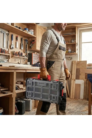 Workpro Wp283029 24lt 12 Gözlü Şeffaf Kapaklı İstiflenebilir 56x35x12,5cm Profesyonel Organizer Takı